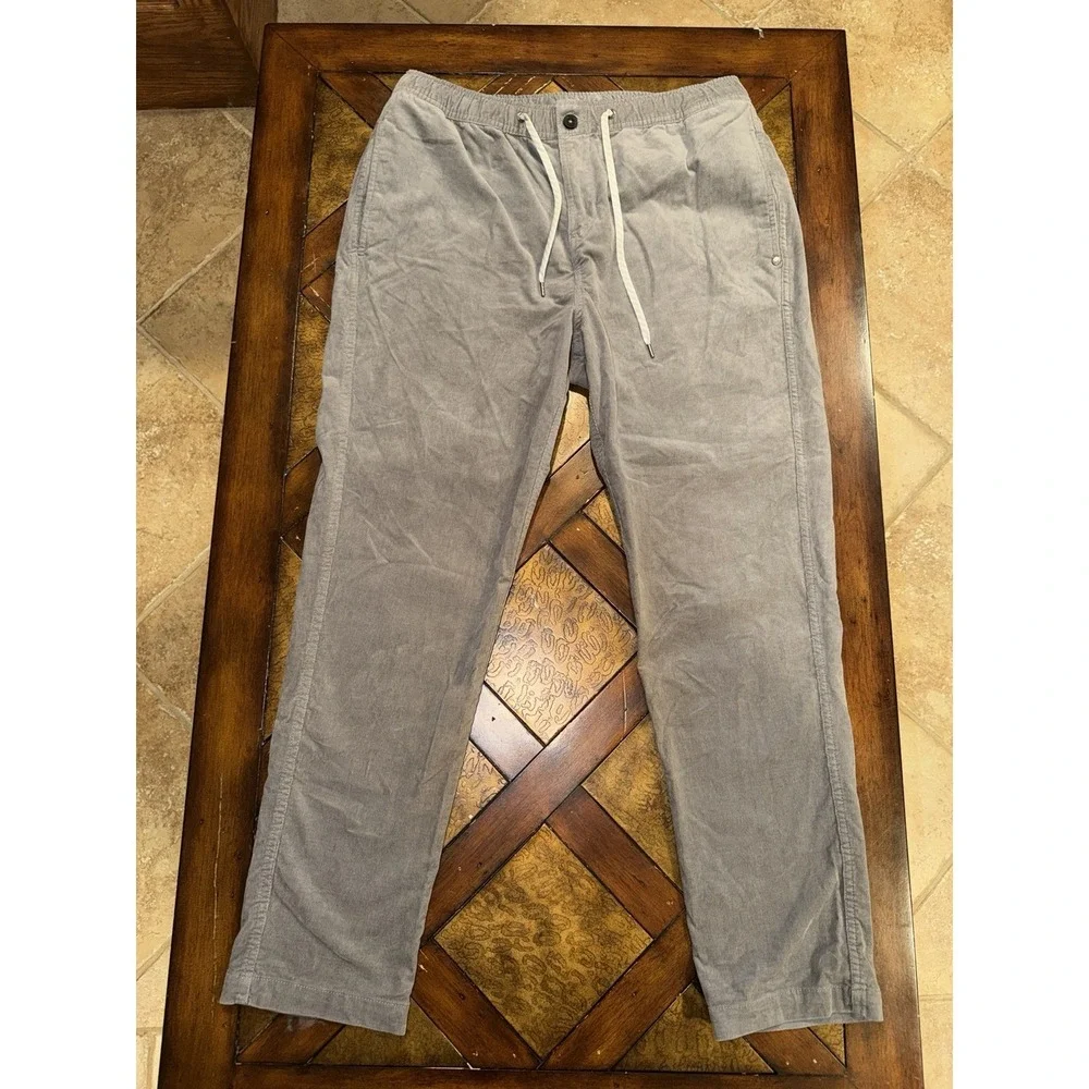 Vuori Pants Mens XL Gray Corduroy Optimist Pant‎ Stretch Chino Elastic Waist